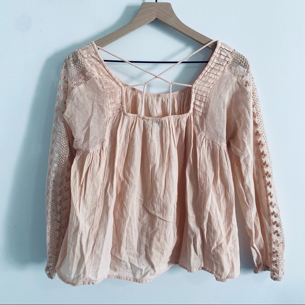 Lucky Brand Pink Boho Peasant Blouse - Picture 6 of 11